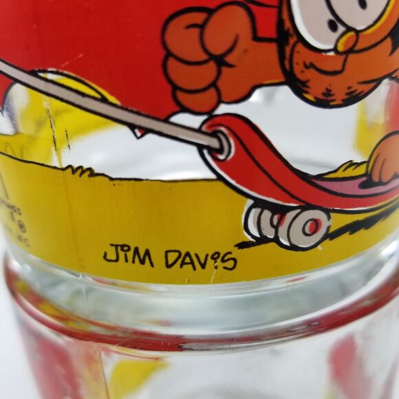 Garfield & Oddie Mug (2) Vtg 1978 Use Your Friends Wisely Glass Mcdonalds Cup - Picture 13 of 16